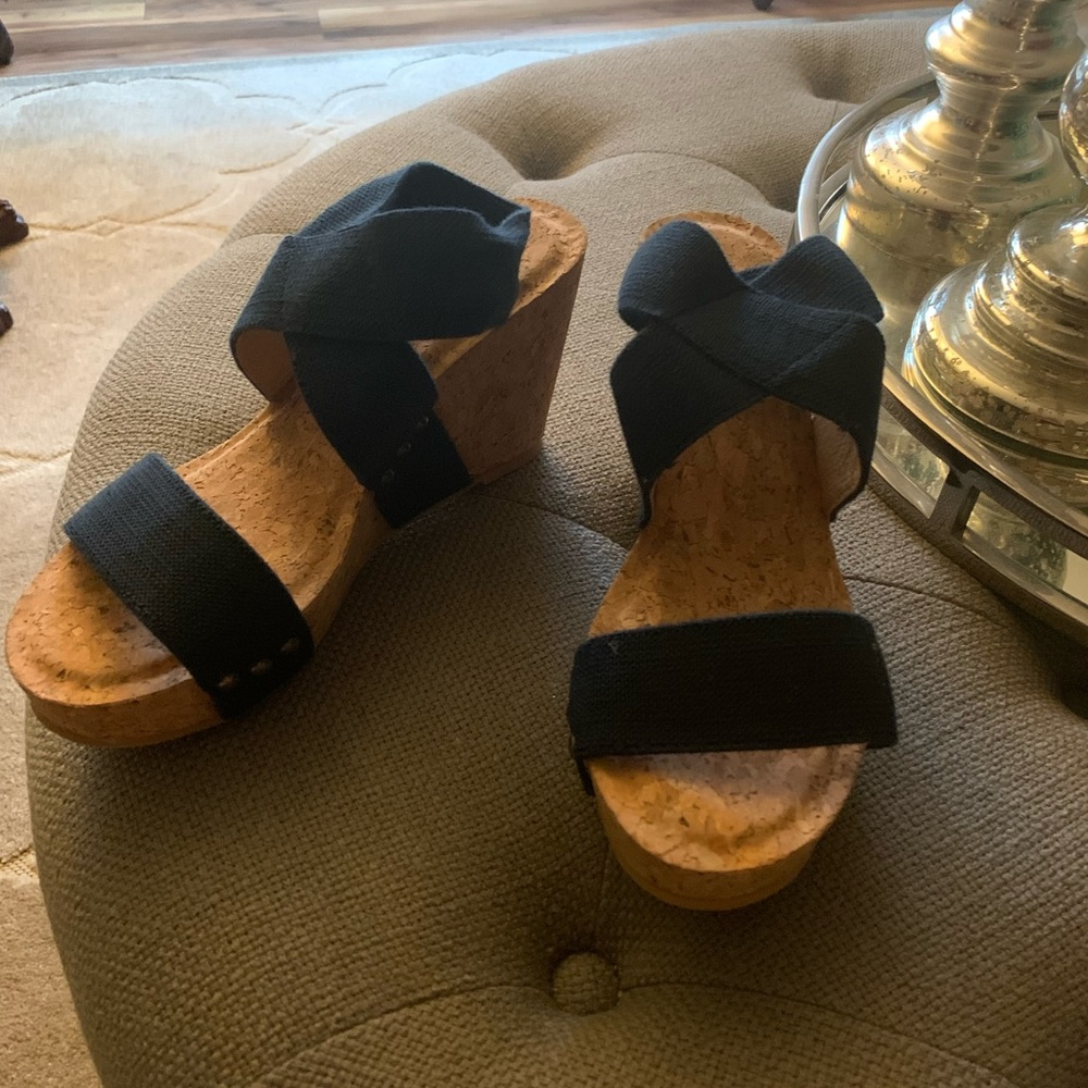 navy Corkey wedge navy size 6